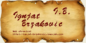 Ignjat Brzaković vizit kartica